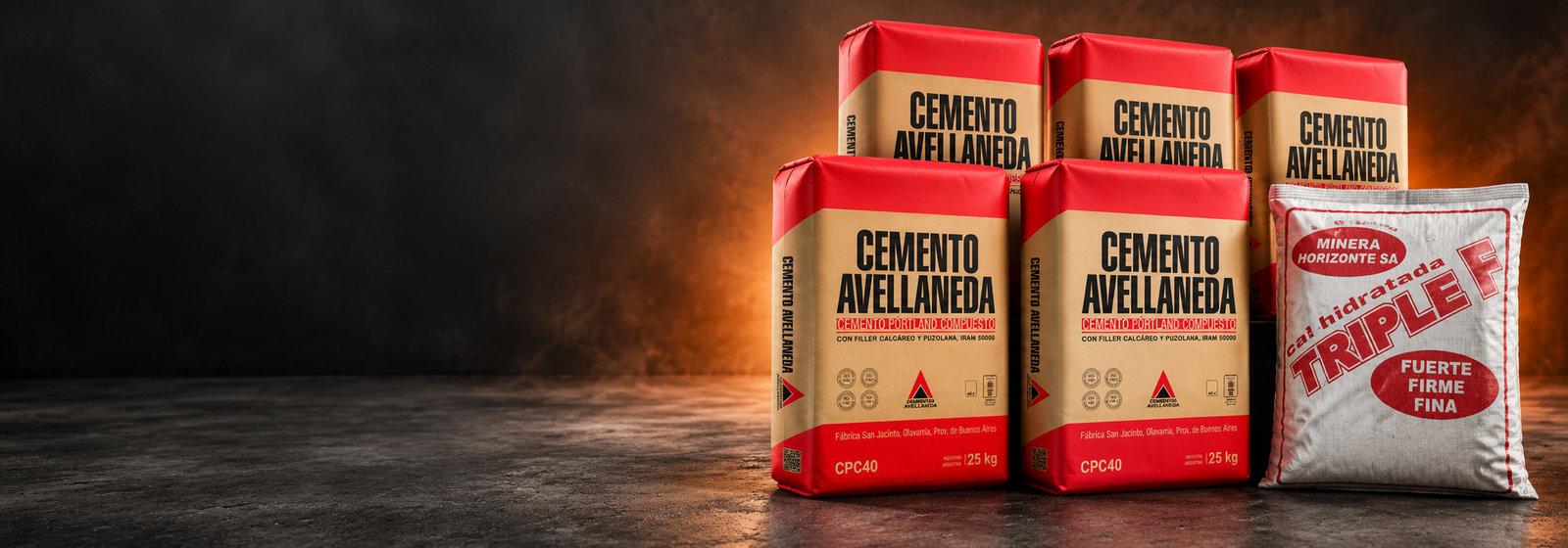 Promoción de cinco bolsas de cemento y una bolsa de cal