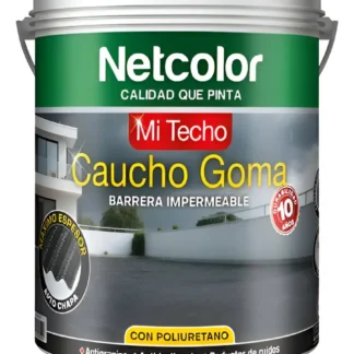 Membrana Caucho Goma Netcolor Mi Techo Poliuretánica 20 Kg Blanco Nevado Mate
