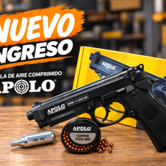 Combo de pistola de aire comprimido Apolo con presentación promocional